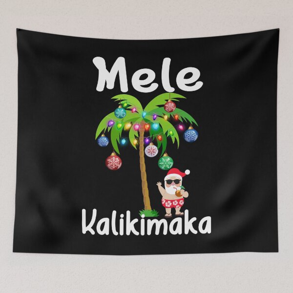 Item preview, Mele Kalikimaka - Christmas Beach - Hawaiian Santa Christmas designed and sold by TravelHappiness.