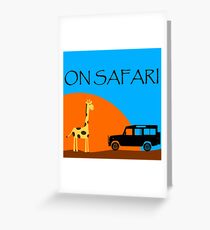 On Safari - Defender 110 Greeting Card