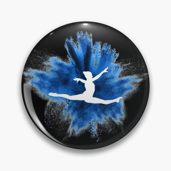 Item preview, Gymnast silhouette blue explosion designed and sold by FurioInc.