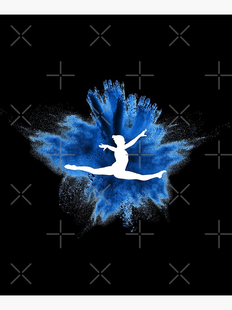 Blue Gymnastics Silhouette | Postcard