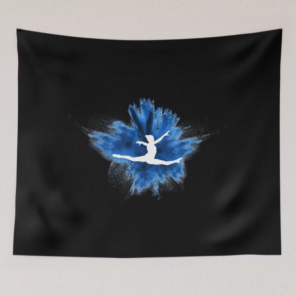 Item preview, Gymnast silhouette blue explosion designed and sold by FurioInc.