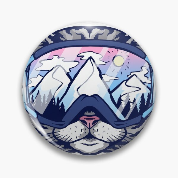 Item preview, Cool Cat Wearing Ski Goggles with Mountain Reflection designed and sold by PinkDonutTees.