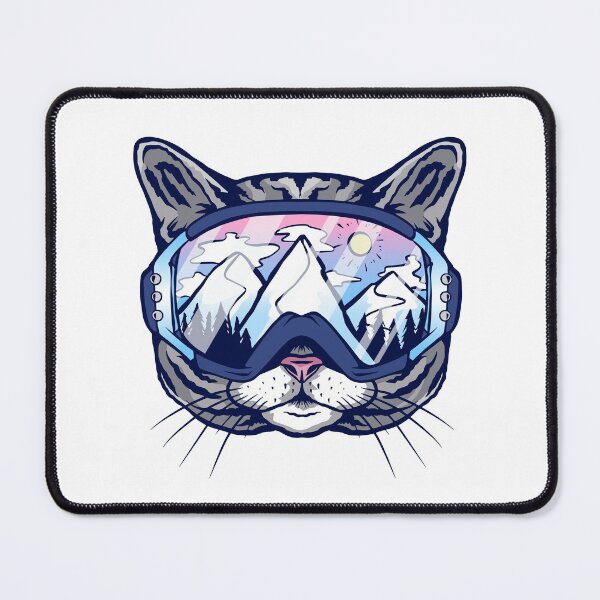 Item preview, Cool Cat Wearing Ski Goggles with Mountain Reflection designed and sold by PinkDonutTees.