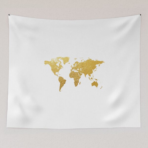Item preview, World Map Gold Foil designed and sold by ArtPrints.