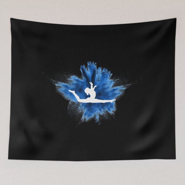 Item preview, Gymnast silhouette blue explosion designed and sold by FurioInc.