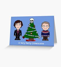Sherlock Christmas card: Merry Crimescene Greeting Card