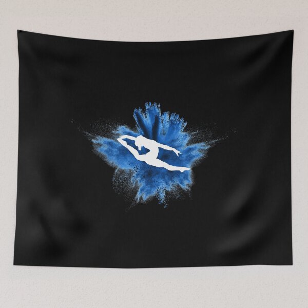 Item preview, Gymnast silhouette blue explosion designed and sold by FurioInc.