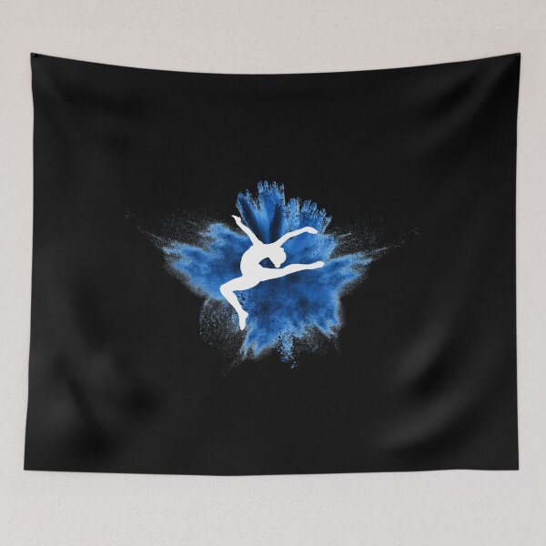 Item preview, Gymnast silhouette blue explosion designed and sold by FurioInc.