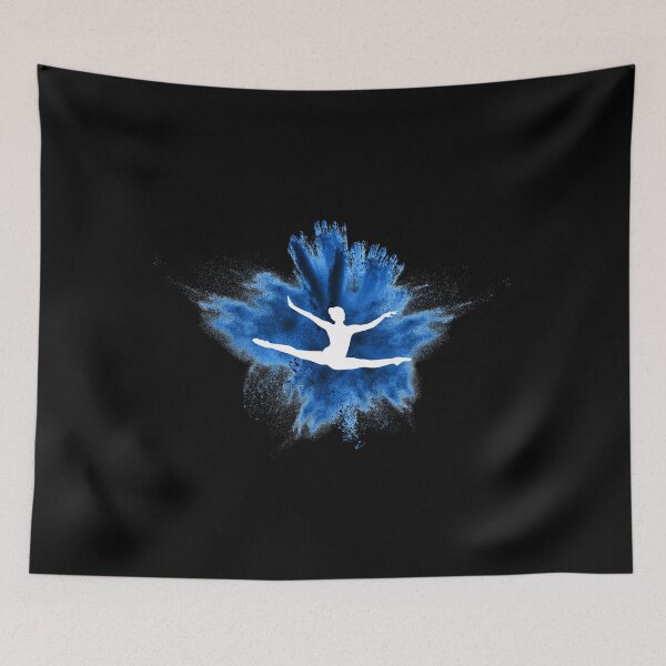 Item preview, Gymnast silhouette blue explosion designed and sold by FurioInc.