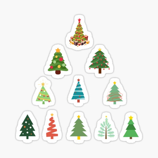 Item preview, Christmas Tree Stickers designed and sold by SYNTASTIC.