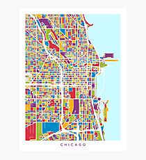 Chicago City Street Map Photographic Print