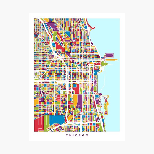 Item preview, Chicago City Street Map designed and sold by MICHAEL TOMPSETT.