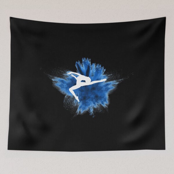 Item preview, Gymnast silhouette blue explosion designed and sold by FurioInc.