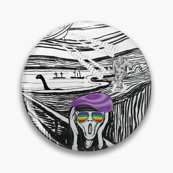 Item preview, The Scream Parody (Munch): LGBTQ Scream meets Bigfoot vs Aliens vs Loch Ness Monster designed and sold by OutofFocusShop.