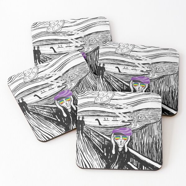 Item preview, The Scream Parody (Munch): LGBTQ Scream meets Bigfoot vs Aliens vs Loch Ness Monster designed and sold by OutofFocusShop.