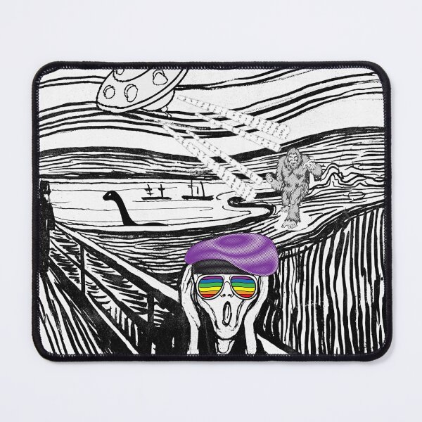 Item preview, The Scream Parody (Munch): LGBTQ Scream meets Bigfoot vs Aliens vs Loch Ness Monster designed and sold by OutofFocusShop.