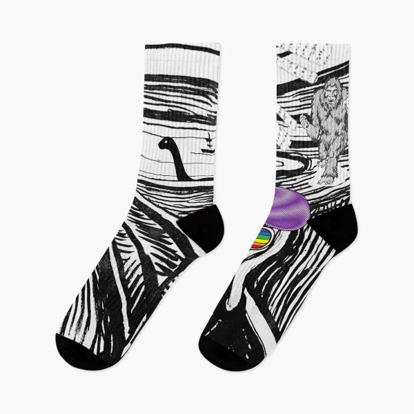 Item preview, The Scream Parody (Munch): LGBTQ Scream meets Bigfoot vs Aliens vs Loch Ness Monster designed and sold by OutofFocusShop.