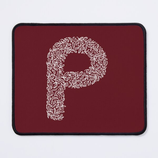 Item preview, P letter, pencil drawing, leafy monogram designed and sold by crafticdesign.