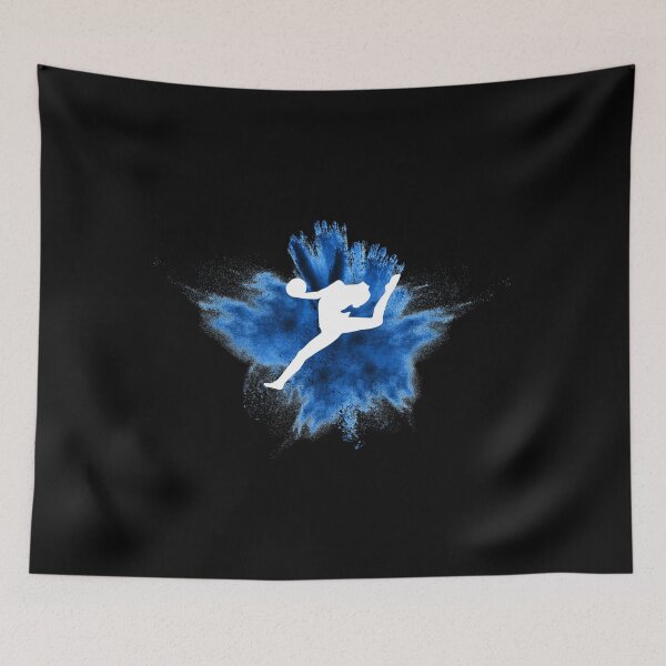 Item preview, Gymnast silhouette blue explosion designed and sold by FurioInc.