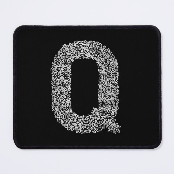 Item preview, Q letter, leafy pencil monogram designed and sold by crafticdesign.