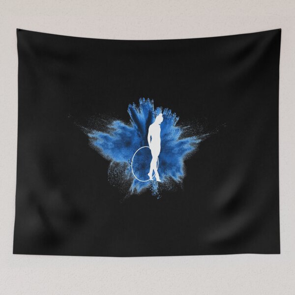 Item preview, Gymnast silhouette blue explosion designed and sold by FurioInc.