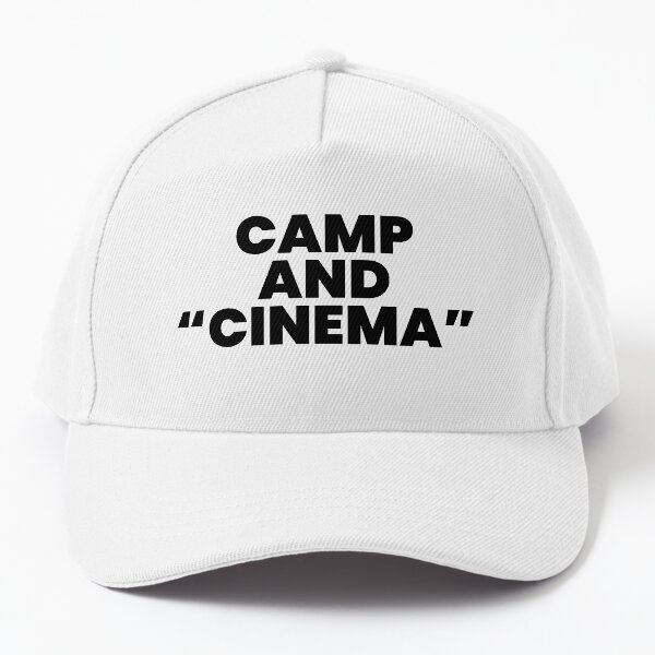Camp and Cinema (Black on White) Baseball Cap