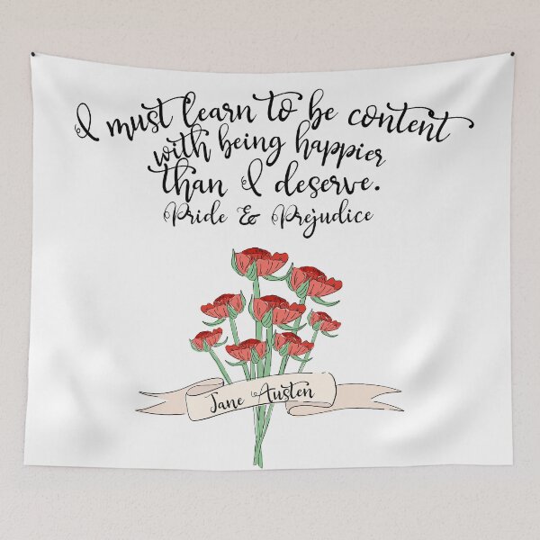 Item preview, Jane Austen Pride and Prejudice Happiness Quote  designed and sold by Pinkmagenta.