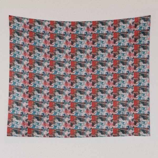 Item preview, Red white and blue abstract painting designed and sold by NoveltyAS.