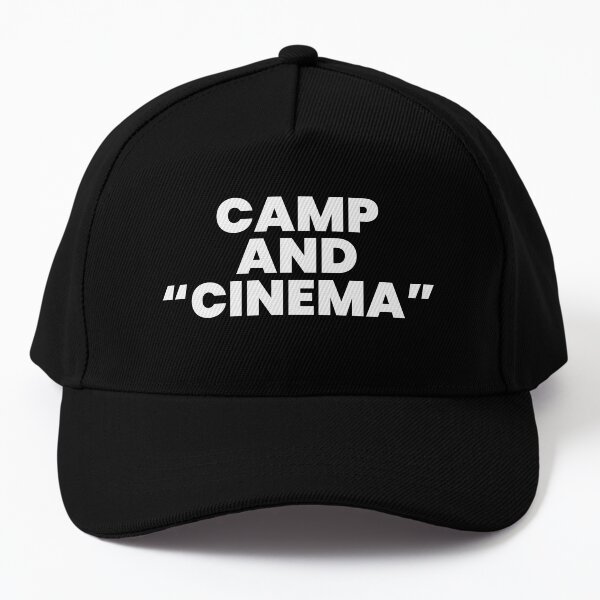 Camp and "Cinema" (White on Black) Baseball Cap
