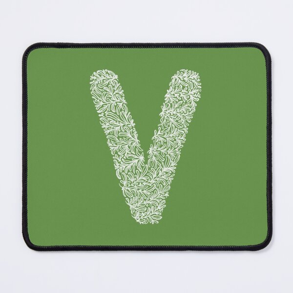Item preview, V letter, pencil drawing, leafy monogram designed and sold by crafticdesign.