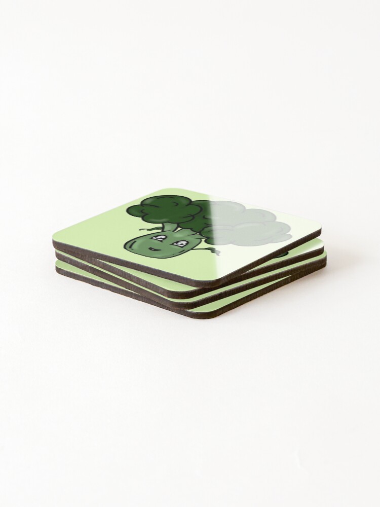 Thumbnail 4 of 5, Coasters (Set of 4), Cute Broccoli designed and sold by BioLushGraphics.