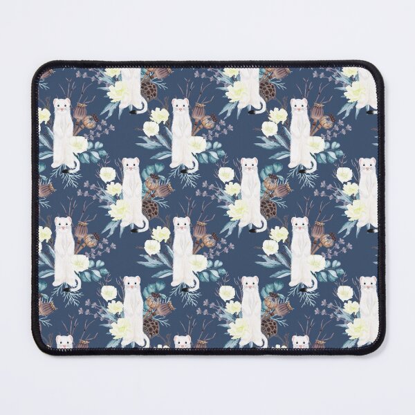 Item preview, Weasel, Blue Flowers, and Plants Illustration designed and sold by Naturalist Prints.