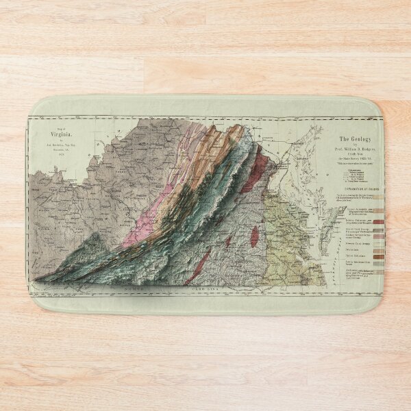 Item preview, 1874 Virginia Geological Map 3D digitally-rendered designed and sold by ThinkAboutMaps.