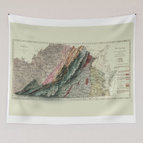 Item preview, 1874 Virginia Geological Map 3D digitally-rendered designed and sold by ThinkAboutMaps.