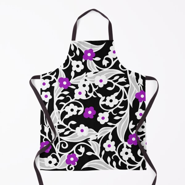 Artikelvorschau, Flowers, leaves, vines, black, light grey, white, purple entworfen und verkauft von Svitac.