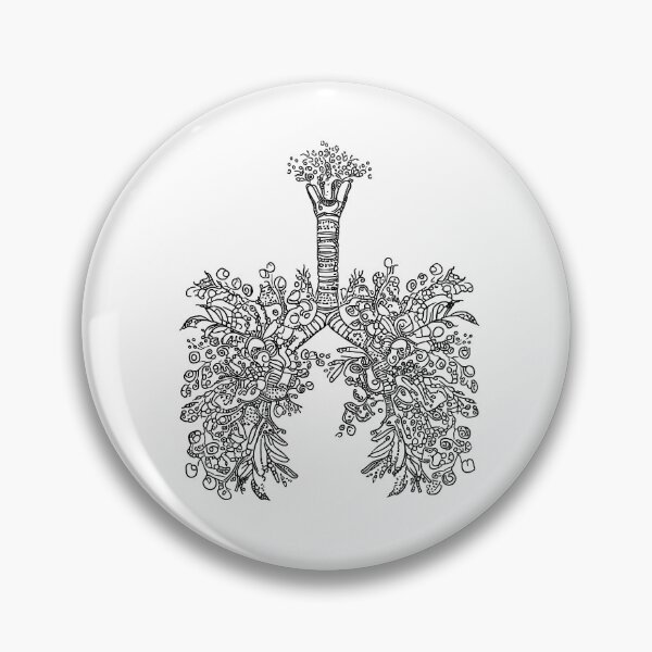 Item preview, Lungs with floral, lungs cancer, respiratory therapist, cystic fibrosis designed and sold by Collagedream.