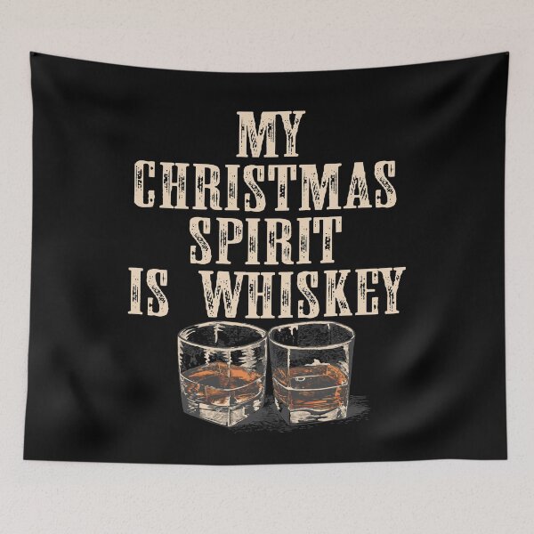 Item preview, My Christmas Spirit Is Whiskey Funny Drinker Xmas Glass Tee designed and sold by GraphifyArt.