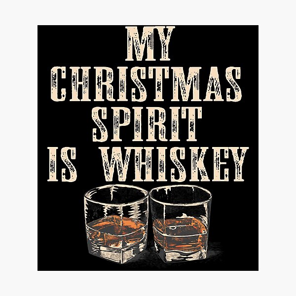 Item preview, My Christmas Spirit Is Whiskey Funny Drinker Xmas Glass Tee designed and sold by GraphifyArt.