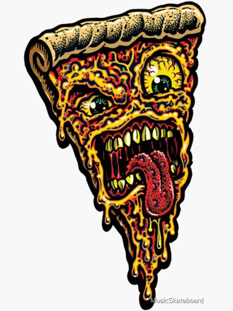 "Pizza Face" Sticker for Sale by MusicSkateboard Redbubble