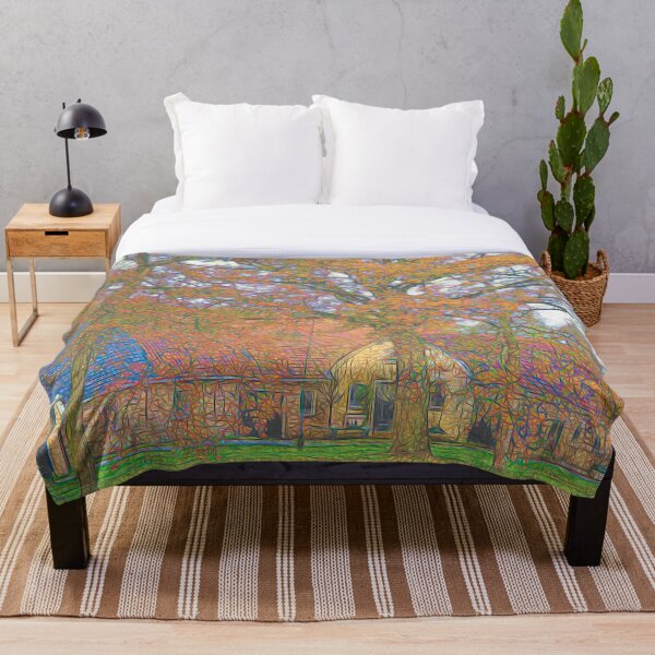 Item preview, Dutch farm under Autumn trees designed and sold by Ingrid Hütten.
