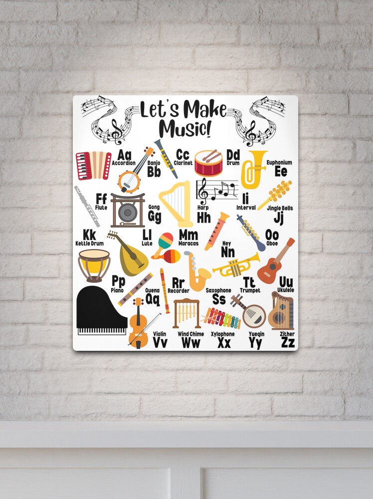 Let's Make Music Music Alphabet Teacher ABC  Metal Print for Sale by  BeckySageLife