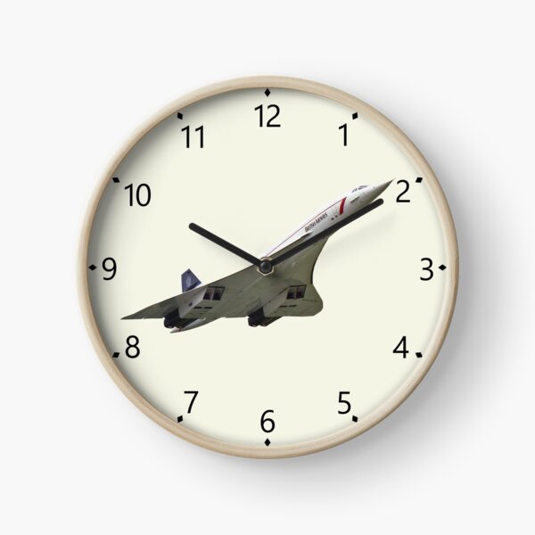 Concorde -1 on a cream background- with numbered dial Clock