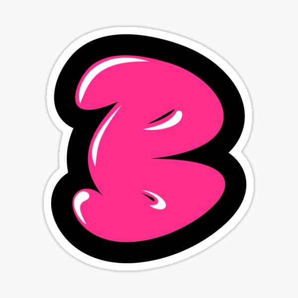 the letter b in bubble letters pink