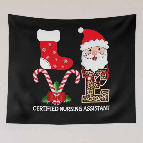 Item preview, Love Santa hat Stethoscope CNA Nurse Leopard Print Christmas T-Shirt designed and sold by HarrisDecker.