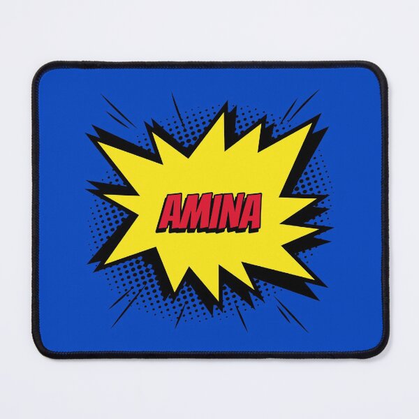 Item preview, Amina name id tag comic custom personalized kapow style artwork designed and sold by CreatedbyJR.