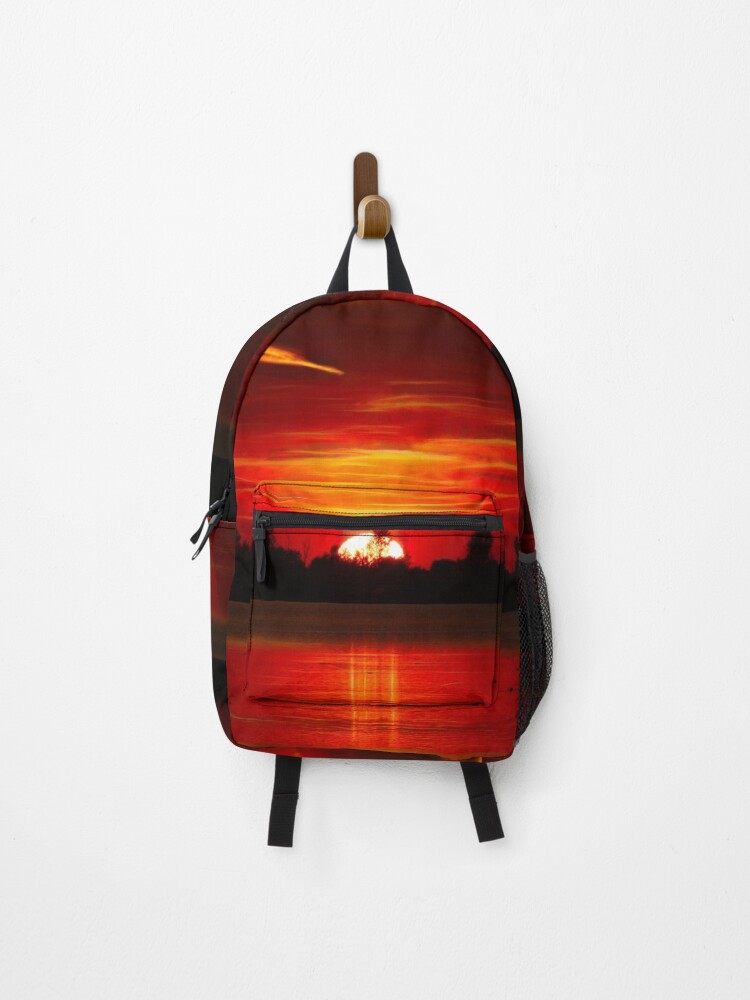 Thumbnail 1 of 3, Backpack, Red sunset designed and sold by SilverStringArt.