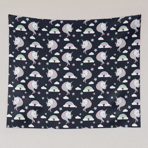 Item preview, Cute Unicorn Rainbow and Star Pattern designed and sold by DESIGNNATS.