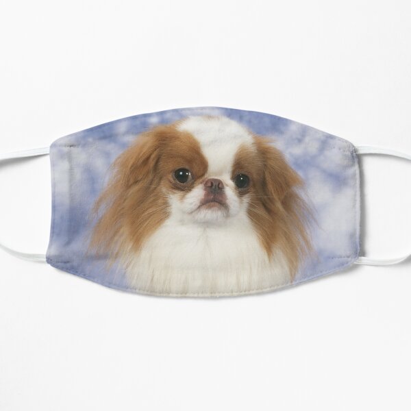 Sweet Brown and White Japanese Chin Dog Flat Mask
