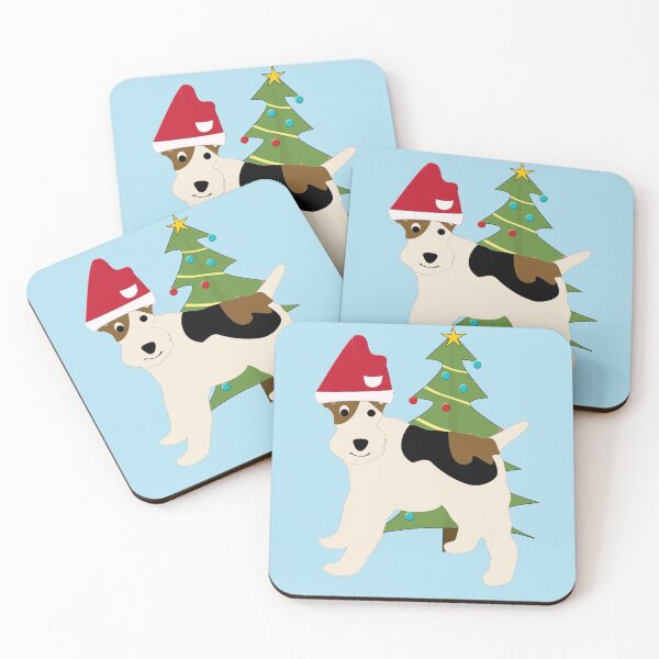 Item preview, Wire Fox Terrier Cartoon Dog With Santa Hat designed and sold by dogplay.