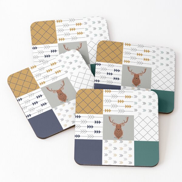 Item preview, Deer Patchwork, funny buck design designed and sold by Abstract-Shop-0.